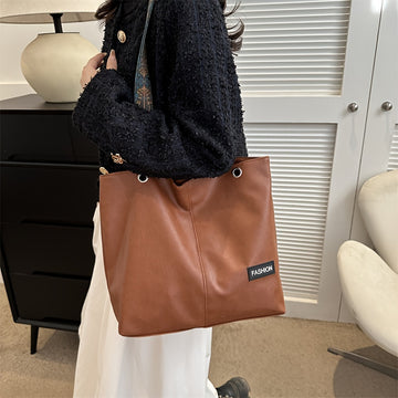 Xajzpa 1 Pack Trendy Large Capacity Shoulder Bag With Wide Strap, All-match Solid Color Crossbody Bag, Perfect Casual Messenger Bag For Commuting